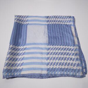 Echo Blue Square Scarf Mid Size Silky Colorblock Check Herringbone